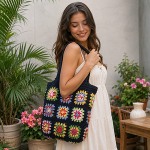 Nueva Colección de Bolsos de Paja Vintage para Playa, Verano, Multicolor, Hechos a Mano, Bolsos de Hombro para Mujer, Bolsos Cuadrados de Hierba Marina - Product Image 1