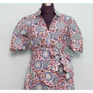 Fashionable Cute Party Wear Western One Piece <b>Women</b> Multicolor Solid Floral Printed Midi <b>Dress</b> Summer short Sleeves Cotton <b>dress</b> - Product Image 4