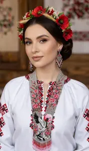 Ensemble de colliers perlés ukrainiens tendance : Bijoux ethniques floraux à motif grue, perles traditionnelles pour les fêtes, Noël - Product Image 6