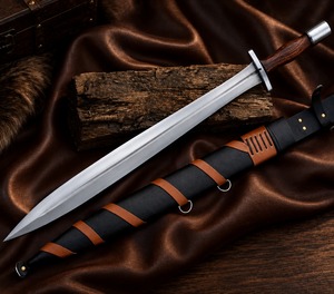 Espadas LEGACY BLADES, Réplica de Espada Hecha a Mano en Acero Inoxidable, Funda de Cuero, Diseño Vertical Moderno, Coleccionable, Decorativa, para Montar en la Pared - Product Image 1
