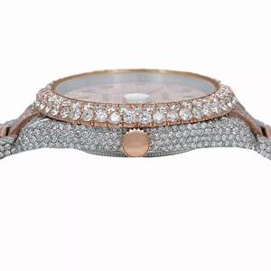 Reloj BOJ Premium R.o.l.e.x. Árabe de 41 mm, Automático, de Acero Inoxidable, de Lujo, Estilo Hip-Hop, Personalizado, Hecho a Mano, con Esfera de Cristal y Diamantes Moissanite - Product Image 5