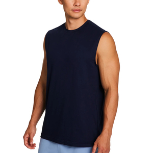 Camiseta sin mangas para gimnasio, ropa deportiva para hombre, de secado rápido, cuello redondo, informal elegante, tela suave y transpirable, camisetas sin mangas para hombre - Product Image 6