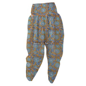 Floral Hand Block Printed 100% Cotton Pajama Romantic Bohemian Indian Style Elastic Waist Simple Nightwear Jaipur - Product Image 5