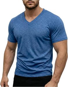 T-shirt de sport à manches courtes, coupe classique, en coton, col en V, logo sur le devant - Product Image 3