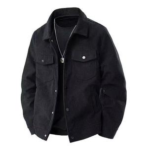 Blouson Bomber en Velours Côtelé Noir Respirant Nexus World Trading Grande Taille Homme Décontracté Streetwear Fourrure de Lapin Coupe-Vent Un Seul Bouton - Product Image 1