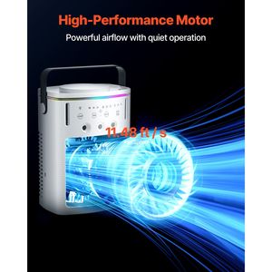 Enfriador de Aire Evaporativo Portátil 4 en 1, Mini Aire Acondicionado de 3 Velocidades con Control Remoto y 3 Niveles de Nebulización para el Hogar o la Oficina - Product Image 6
