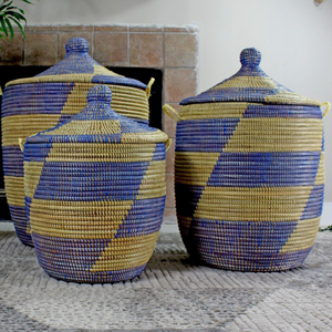 Cesta de almacenamiento multifuncional hecha a mano plegable redonda tejida de algas marinas ecológicas para la organización del hogar - Product Image 6