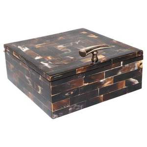 กล่องลายเขาควายแบบดั้งเดิม กล่องตกแต่งทำจากเขาและกระดูกธรรมชาติ กล่องใส่เครื่องประดับ งานฝีมือ AL MALIK - Product Image 3