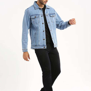 Veste en jean respirante 100% coton sur mesure, très demandée |   Veste d'hiver pour homme, coupe slim, robuste, décontractée, streetwear, fermeture éclair - Product Image 5