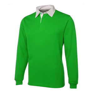 Maillots de rugby sur mesure 100% coton lourd, manches longues, vêtements de sport pour équipes, chemises pour hommes, personnalisation du logo brodé. - Product Image 2