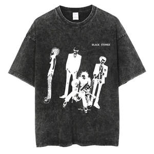Trendy 260 GSM Acid Wash Casual <b>Plus</b> <b>Size</b> Unisex T Shirt 100% Cotton O-Neck Street Style Bulk Wholesale Bangladesh Premium - Product Image 1