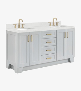 Mueble de Baño Personalizado Quartus de 66 Pulgadas con Doble Lavabo, Solo Mueble, 4 Opciones de Acabado, Fabricante OEM de Vietnam - Product Image 2