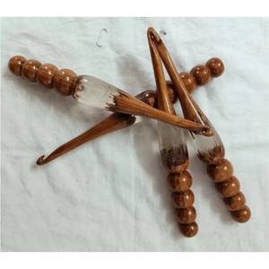 Wholesale Ergonomic Resin <b>Crochet</b> <b>Hooks</b> Marble Acrylic Resin Knitting Needle Set DIY Weaving Craft Tools for Beginner Kneedle - Product Image 3