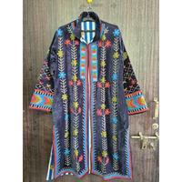 Veste d'hiver pour femme en velours long Suzani, broderie florale tissée à la main, respirante, écologique, séchage rapide, coton