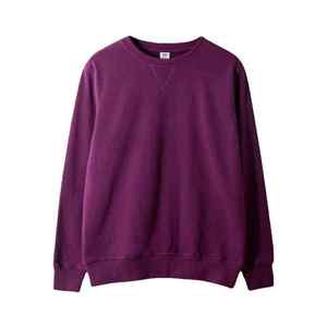 Sudadera de Cuello Redondo para Hombre, Color Morado, Corte Regular, Informal, 100% Algodón Tejido, Color Sólido, para Otoño - Product Image 1