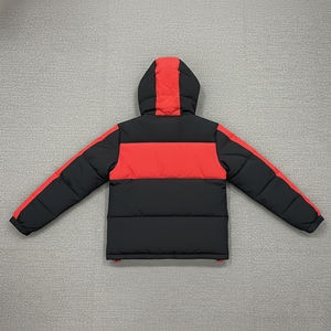 Chaqueta Acolchada con Capucha para Hombre, Personalizada, en Negro y Rojo, con Cierre de Cremallera, Relleno de Poliéster, Cortavientos, Informal, para Invierno - Product Image 5