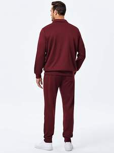 Conjuntos deportivos de 2 piezas para hombre, conjunto de chándal con camiseta polo con cremallera de un cuarto y pantalones deportivos tipo jogger. - Product Image 5