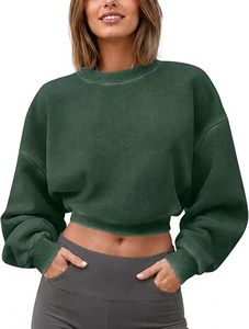 Customize Winter Vintage Oversized Acid Wash O-Neck Fleece Pullover Sweatshirt Badge 100% Cotton Printed 200g Short Fit - Product Image 6