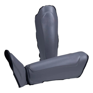 Protège-tibias de boxe en cuir réglables de haute qualité - Équipement de protection durable et respirant unisexe pour l'entraînement aux arts martiaux - Product Image 3