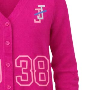Cárdigan Rosa Bordado con Botones, Suéter de Punto de Manga Larga, Suave, Informal, a la Moda, para Usar en Capas, Estilo de Ropa para el Día a Día - Product Image 3
