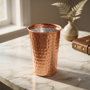 Vaso de Cobre Puro Martillado a Mano, Vaso Ayurvédico para Agua, Taza de Cobre para Hogar, Hotel, Restaurante, Bar, Venta al por Mayor, OEM, ODM - Product Image 4
