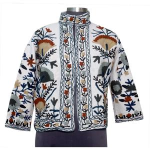 Handmade Suzani TNT Cotton <b>Quilted</b> Regular <b>Jacket</b> Embroidered Floral Winter/Spring/Autumn Travel Festival Style Outerwear - Product Image 6