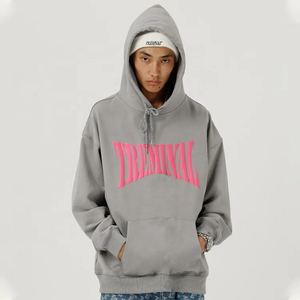 Sudadera con Capucha Blanca Treminal para Hombre, Talla Grande, de Algodón y Felpa, Estilo Casual Urbano, Corte Regular, con Logotipo Estampado en la Parte Delantera - Product Image 6