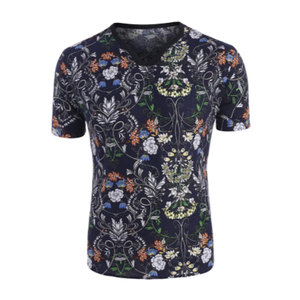 เสื้อยืดแฟชั่นผู้ชายทรงเข้ารูป ผ้าฝ้ายถัก 100% พิมพ์ลายทั้งตัว แขนสั้น แห้งเร็ว ระบายอากาศดี ทันสมัย สไตล์ลำลองสำหรับฤดูร้อน - Product Image 1