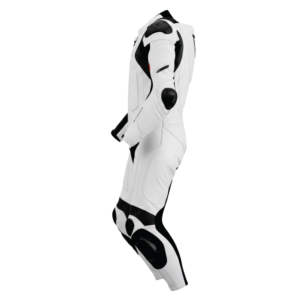 Traje de Carreras de Motocicleta Profesional Blanco y Negro de Una Pieza, Armadura de Nivel 2 CE, Traje de Pista de Cuero Vacuno de 1.3 mm, Fabricación Personalizada OEM - Product Image 6