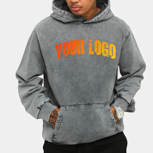 Sudadera con capucha para hombre, gris, de algodón, felpa francesa, con bolsillo frontal, estampado, informal, corte regular, para otoño, a precios asequibles. - Product Image 1
