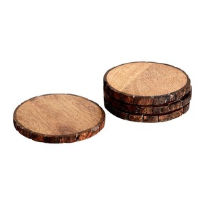 Rustic Asian Zen Natural Wood Coasters Handmade <b>Cup</b> <b>Mats</b> 33cm Diameter 8mm Thick Eco-Friendly Home Table Kitchen Decoration - Product Image 5