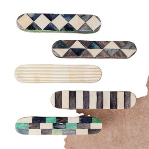 Wooden Bone Brass Resin Rectangle <b>Cabinet</b> Knobs Drawer Handles Modern Design Durable Eco-Friendly Kitchen Bathroom Living Room - Product Image 6