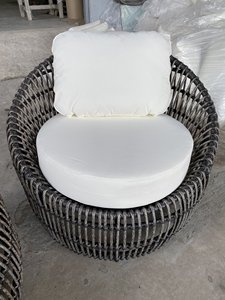 Modern Outdoor Poly Rattan <b>Sofa</b> Set with Bamboo Fiber and Aluminum Frame, Patio <b>Garden</b> Furniture with <b>Cushions</b> and Coffee Table - Product Image 3