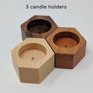 Recipiente artesanal de madera para velas, ideal para decoración de mesa, aromaterapia, bodas, festividades y regalos. - Product Image 2