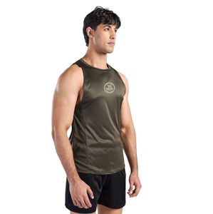 T-shirt de sport ample en coton pour homme Olive Charger Drop Sleeves – Idéal pour l'entraînement, la musculation et le fitness - Product Image 4