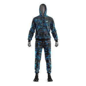 Conjunto Deportivo Personalizado para Hombre, Transpirable, con Estampado Tie Dye, Poliéster/Algodón, Elástico en 4 Direcciones, Ecológico, Chaqueta con Capucha y Cremallera y Pantalones Jogger - Product Image 2