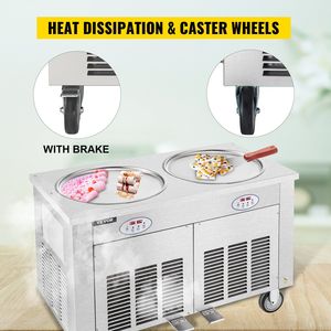 Macchina Commerciale per Gelato Arrotolato in Acciaio Inox da 1800W con Due Vasche da 45 cm, per Uso Professionale - Product Image 6