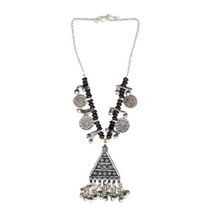Vintage Antique Silver Plated Tibetan Silver Bohemian Christian Jewelry Set with glass Stones for Women's Party and Daily Wear - Product Image 1