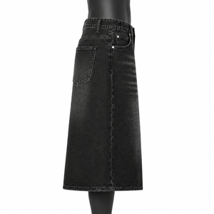 Shorts en jean baggy noirs pour hommes, coupe ample, délavés, OEM ODM, vente en gros, fabricant de shorts en jean streetwear - Product Image 5