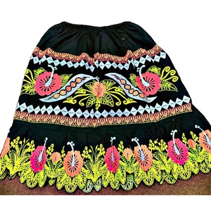 Jupes mi-longues en tricot pour femmes, taille empire, respirantes, décontractées, color block, broderie à la main, haute qualité - Product Image 1