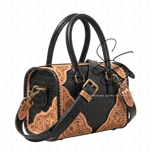 Bolso de Mano de Cuero Genuino Personalizado con Grabado de Cocodrilo y Diseño Artesanal para Mujer, Bolso Boston de Lujo, Bandolera, OEM ODM - Product Image 1