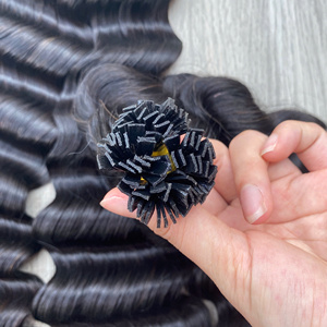 Factory Price 100% Raw Virgin Vietnamese Human Weft Lace <b>Wig</b> <b>Deep</b> <b>Wave</b> Black Color Super Double Drawn Hair Extensions - Product Image 6