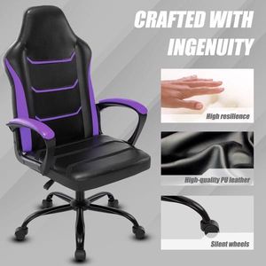 Video Gaming Computer Chair with Adjustable Height Swivel PU Leather Executive Wheels Desks Office Chair with Arms - Product Image 5