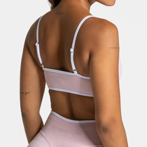 Soutiens-gorge de sport pour femmes, sans couture, soutien-gorge de yoga à bretelles contrastées, dos ouvert, soutien-gorge de gym à impact léger, crop top de yoga - Product Image 2