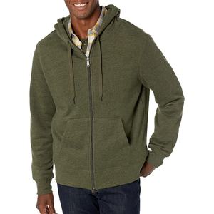 Custom Logo French Terry Thermal Embroidery Plain Cropped Cotton Breathable <b>Full</b> <b>Zip</b> <b>up</b> <b>Hoodie</b> basics cotton blended - Product Image 1