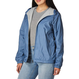 Chaqueta Cortavientos con Capucha para Mujer, Ligera, Impermeable, Transpirable, de Secado Rápido, Informal, Corte Regular, Color Sólido, Manga Larga, Beige - Product Image 6