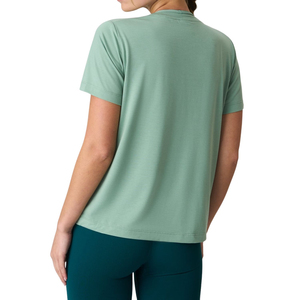 Vente en gros OEM – Nouveau T-shirt côtelé personnalisé pour femme, idéal pour le yoga, la gym et le sport – Collection été décontractée - Product Image 3