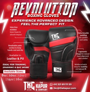 Gants de boxe professionnels Revolution, mousse moulée par injection haute résistance, protection supplémentaire des jointures pour l'entraînement et le sparring - Product Image 1