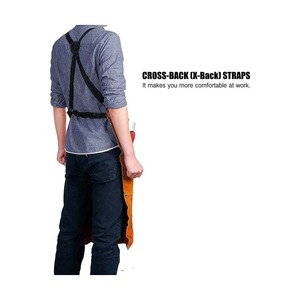 Tablier en cuir véritable à bretelles croisées - Uniforme professionnel pour restaurants et bars - Product Image 3