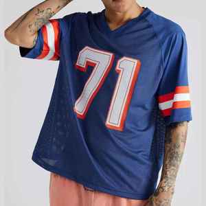 Camiseta de Fútbol Americano Personalizada para Hombre, Estilo Deportivo, Cuello en V, Sublimación, Jersey de Fútbol con Corte Cuadrado - Product Image 1